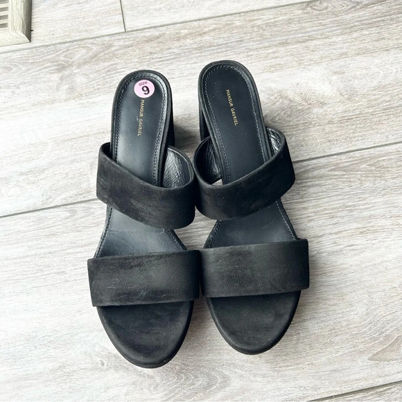 Mansur Gavriel Black Suede Full Leather Slide Sandal Made in Italy - Picture 3 of 16